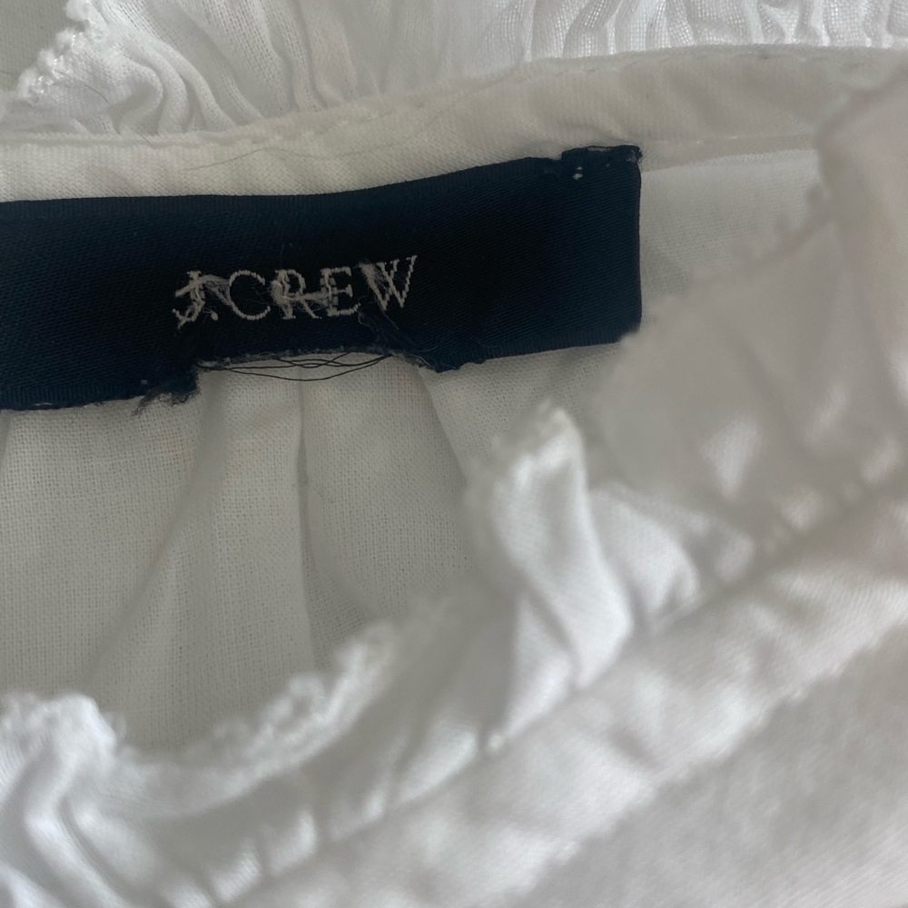 J.Crew Women’s Daisy Chain White Peplum Short Puff Sleeve Top Size Medium - Picture 14 of 14